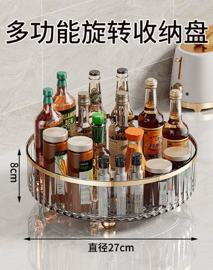 厨房调料置物架台面旋转盐调味罐调料收纳调料架多功能旋转收纳盘
