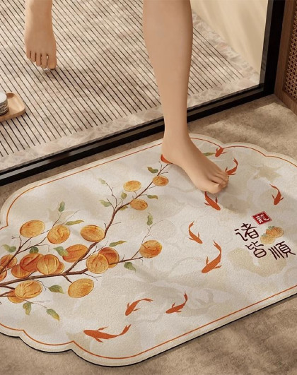 云朵形防滑吸水地垫新中式卫生间脚垫厕所地毯地垫防滑垫子