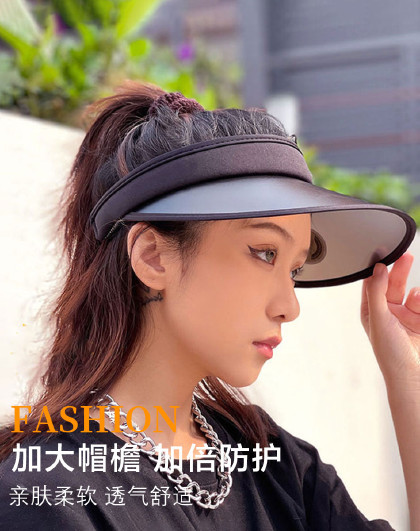 新款防紫外线配饰女士休闲百搭防风遮阳防晒用品空顶发箍