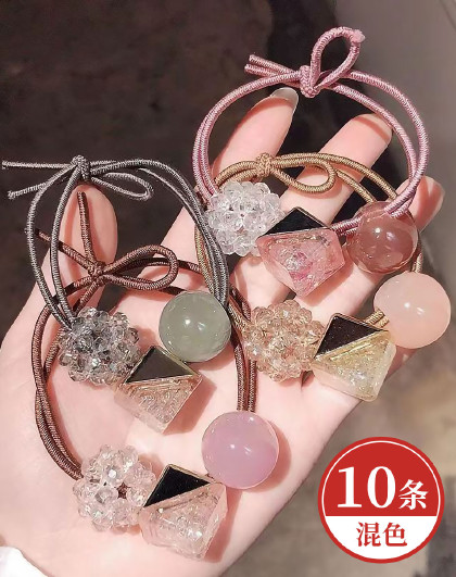 【10条装】韩版气质发绳女生可爱头饰橡皮筋重工方块发圈