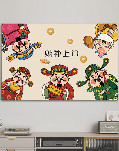 中式轻奢电视机防尘罩盖巾装饰家用挂式曲屏液晶电视加厚套罩