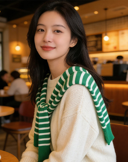 百搭披肩外搭女士围巾夏季空调房防寒护肩护颈条纹护肩颈小披肩