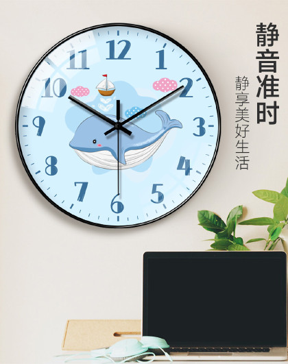 10英寸可爱卡通创意卡通卧室儿童装饰挂钟客厅学生时尚挂钟摆件