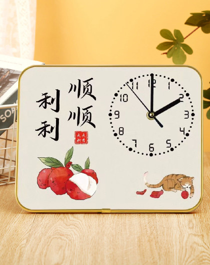 10寸简约闹钟桌面摆放台钟摆台房间书桌台钟静音时钟摆件