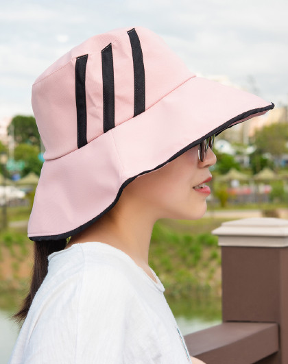 2023新款韩版休闲女户外显脸小遮阳帽平顶大沿渔夫帽