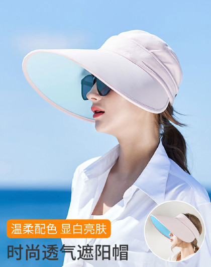 2022夏季新款防紫外线户外遮阳帽子女大檐鸭舌帽防晒太阳帽