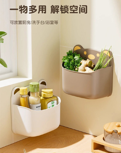 2个装厨房葱姜蒜收纳盒置物架生姜大蒜调料厨房免打孔大号收纳盒