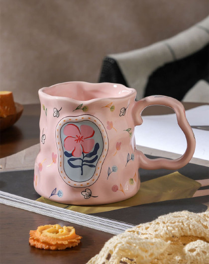 家用早餐杯高颜值杯子燕麦杯咖啡杯陶瓷杯子创意手捏陶瓷马克杯
