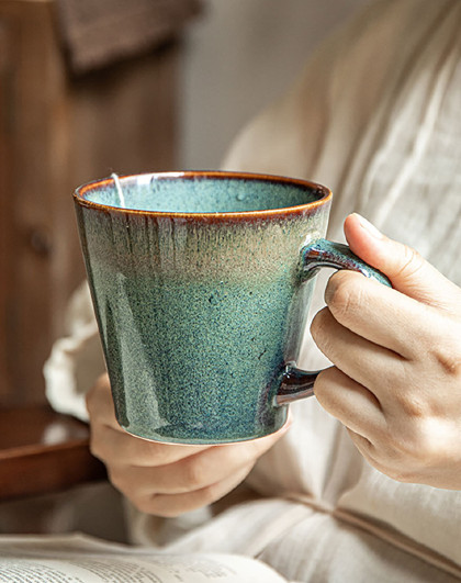 复古马克杯小众办公室喝水杯子水杯咖啡杯早餐杯陶瓷咖啡杯