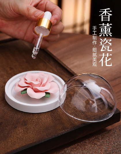 礼盒礼物款创意花朵扩香香薰伴手礼毕业生日礼物手工陶瓷香薰摆件