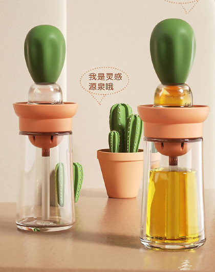 家用玻璃防漏防倒油不挂油瓶硅胶防漏调料酱油醋油罐计量油瓶
