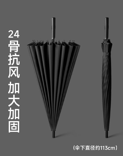 24骨抗风暴雨伞家用双人抗风暴长柄伞直柄伞加固结实抗风雨伞