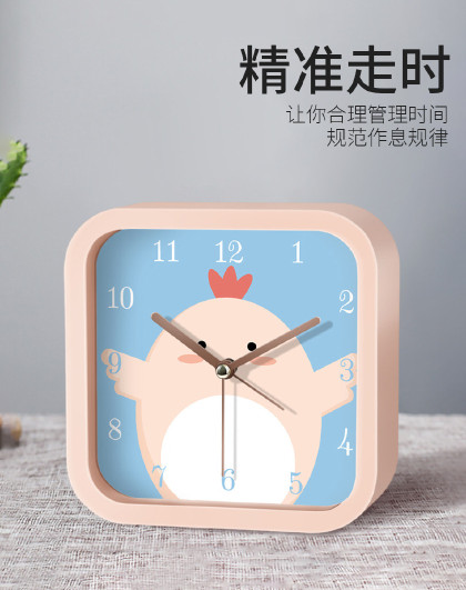 北欧简约静音卡通小闹钟卧室夜灯床头钟学生儿童卡通小闹钟闹铃
